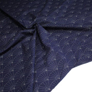 Tissu cotonnade motif japonais SASHIKO & SENSU – Bleu indigo & écru - TissusPapi.com