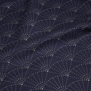 Tissu cotonnade motif japonais SASHIKO & SENSU – Bleu indigo & écru - TissusPapi.com