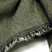 Tissu lainage faux - uni vert amande & noir - Fabrication italienne - TissusPapi.com