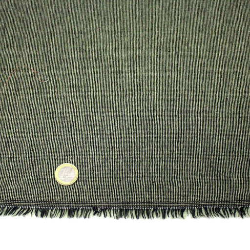 Tissu lainage faux - uni vert amande & noir - Fabrication italienne - TissusPapi.com