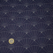 Tissu cotonnade motif japonais SASHIKO & SENSU – Bleu indigo & écru - TissusPapi.com