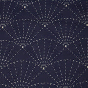 Tissu cotonnade motif japonais SASHIKO & SENSU – Bleu indigo & écru - TissusPapi.com