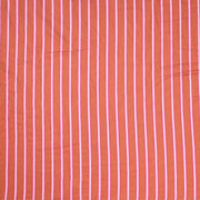 Tissu viscose fluide SERENIDADE, tissé corail aux rayures roses et blanches - Fabrication française - TissusPapi.com