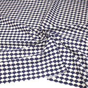 Tissu cotonnade motif japonais écailles KIKKO – Bleu indigo & écru - TissusPapi.com
