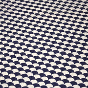 Tissu cotonnade motif japonais écailles KIKKO – Bleu indigo & écru - TissusPapi.com
