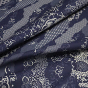 Tissu cotonnade WAGARA aux motifs japonais et tons bleu indigo & écrus - TissusPapi.com