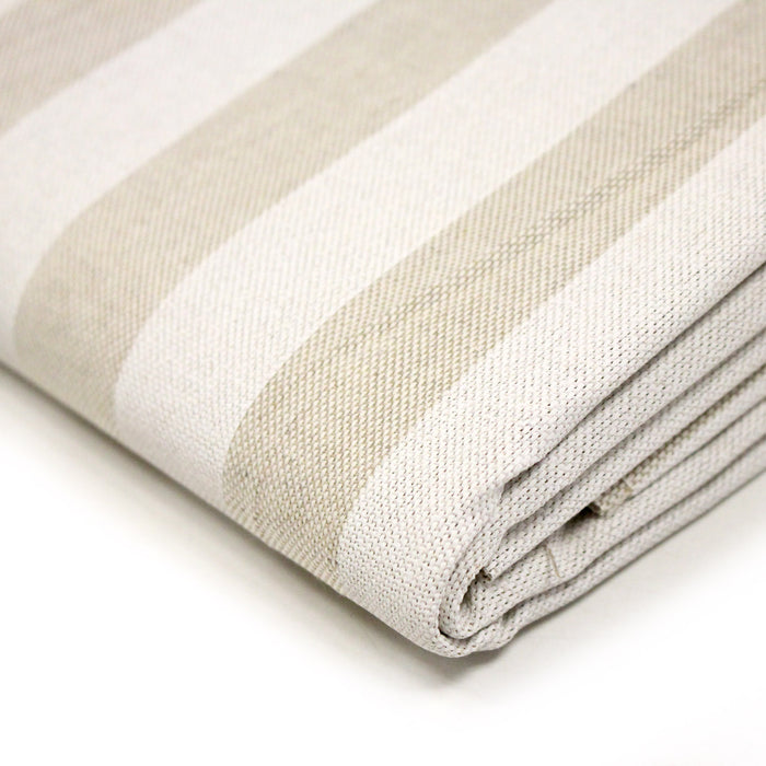 Tissu coton façon lin aux rayures blanches 25mm - TissusPapi.com