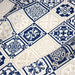 Tissu coton façon lin Carreaux de faïence bleus & blancs Azulejos - TissusPapi.com