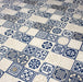 Tissu coton façon lin Carreaux de faïence bleus & blancs Azulejos - TissusPapi.com