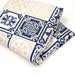 Tissu coton façon lin Carreaux de faïence bleus & blancs Azulejos - TissusPapi.com