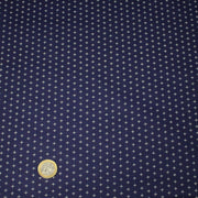Tissu cotonnade motif japonais KA - KASURI, aux fines croix écrues, fond bleu indigo - TissusPapi.com