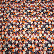 Tissu cotonnade HALLOWEEN aux têtes de citrouille multicolores - OEKO - TEX STANDARD 100 - TissusPapi.com