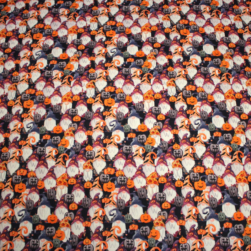 Tissu cotonnade HALLOWEEN aux têtes de citrouille multicolores - OEKO - TEX STANDARD 100 - TissusPapi.com