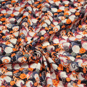 Tissu cotonnade HALLOWEEN aux têtes de citrouille multicolores - OEKO - TEX STANDARD 100 - TissusPapi.com