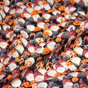 Tissu cotonnade HALLOWEEN aux têtes de citrouille multicolores - OEKO - TEX STANDARD 100 - TissusPapi.com
