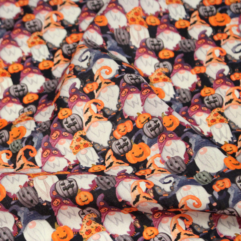Tissu cotonnade HALLOWEEN aux têtes de citrouille multicolores - OEKO - TEX STANDARD 100 - TissusPapi.com