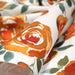 Tissu gabardine coton imprimée blanc aux roses oranges façon aquarelle - TissusPapi.com