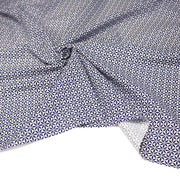 Tissu cotonnade motif japonais feuilles géométriques ASANOHA, bleu indigo & écru - TissusPapi.com