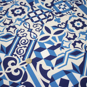Tissu gabardine coton imprimée motif carreaux de faïence azulejos modernes, trois couleurs dispos - STANDARD 100 OEKO - TEX - TissusPapi.com