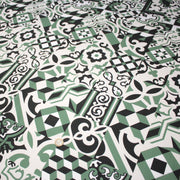 Tissu gabardine coton imprimée motif carreaux de faïence azulejos modernes, trois couleurs dispos - STANDARD 100 OEKO - TEX - TissusPapi.com