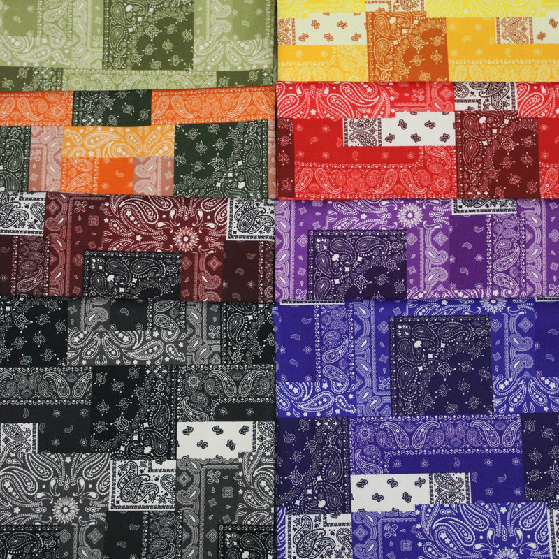 Tissu gabardine coton imprimée motif BANDANA paisley : nombreuses couleurs ! - OEKO-TEX STANDARD 100 - TissusPapi.com