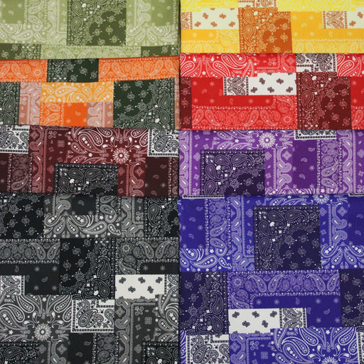 Tissu gabardine coton imprimée motif BANDANA paisley : nombreuses couleurs ! - OEKO-TEX STANDARD 100 - TissusPapi.com