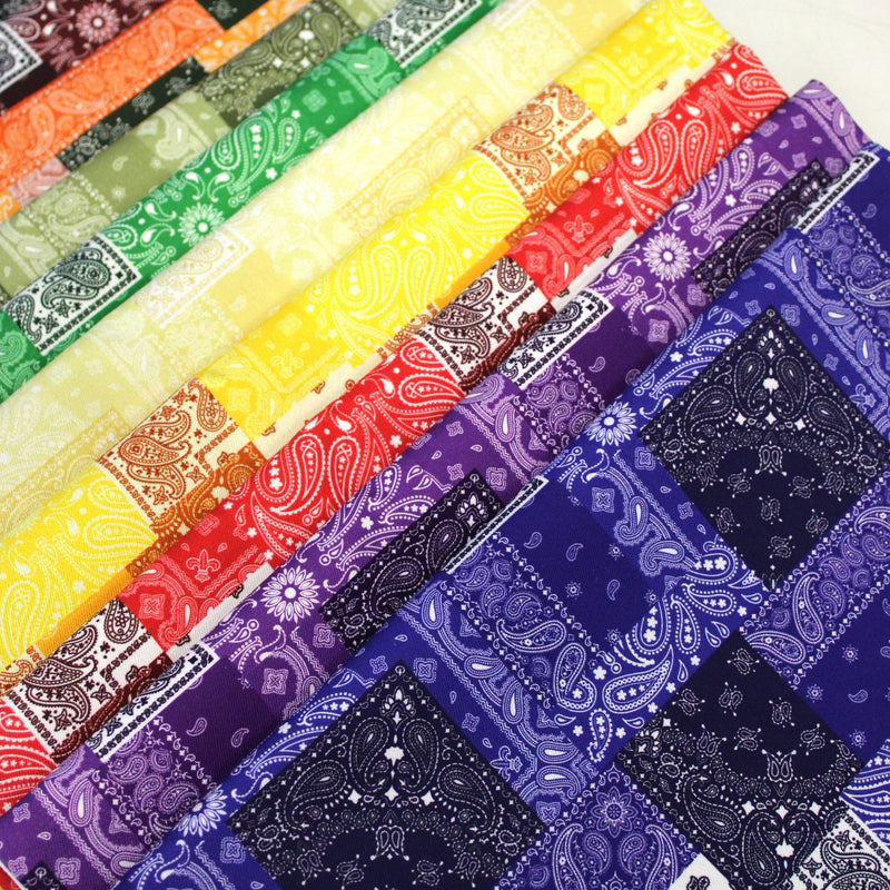 Tissu gabardine coton imprimée motif BANDANA paisley : nombreuses couleurs ! - OEKO-TEX STANDARD 100 - TissusPapi.com
