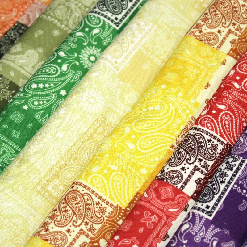 Tissu gabardine coton imprimée motif BANDANA paisley : nombreuses couleurs ! - OEKO-TEX STANDARD 100 - TissusPapi.com
