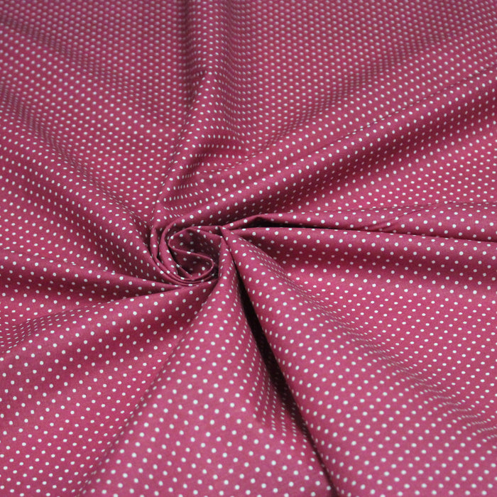 Tissu coton rose fuchsia à pois 1mm POLKA DOT - OEKO-TEX