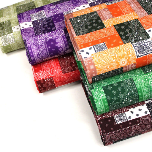 Tissu gabardine coton imprimée motif BANDANA paisley : nombreuses couleurs ! - OEKO-TEX STANDARD 100 - TissusPapi.com