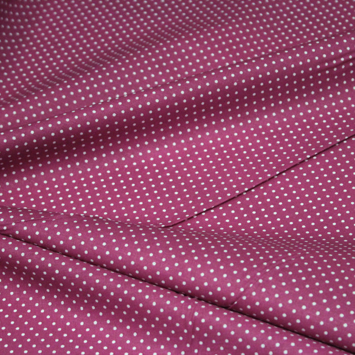 Tissu coton rose fuchsia à pois 1mm POLKA DOT - OEKO-TEX