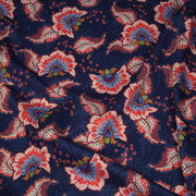 Tissu INDIENNES, gabardine coton imprimée fleurie colorée, fond bleu - OEKO - TEX - TissusPapi.com
