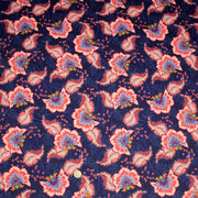 Tissu INDIENNES, gabardine coton imprimée fleurie colorée, fond bleu - OEKO - TEX - TissusPapi.com