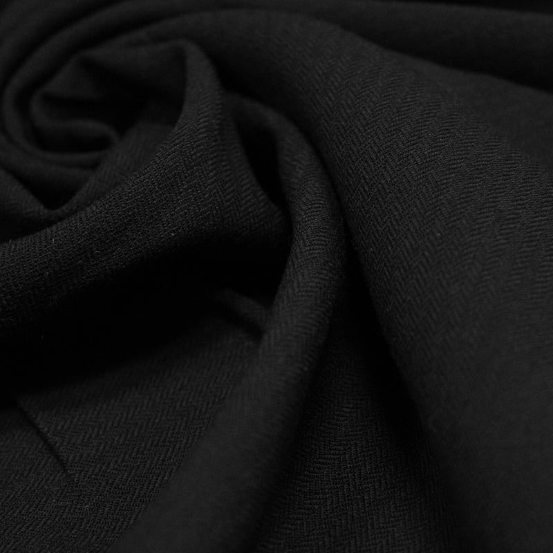 Tissu polylaine tissé chevrons noir - Fabrication française