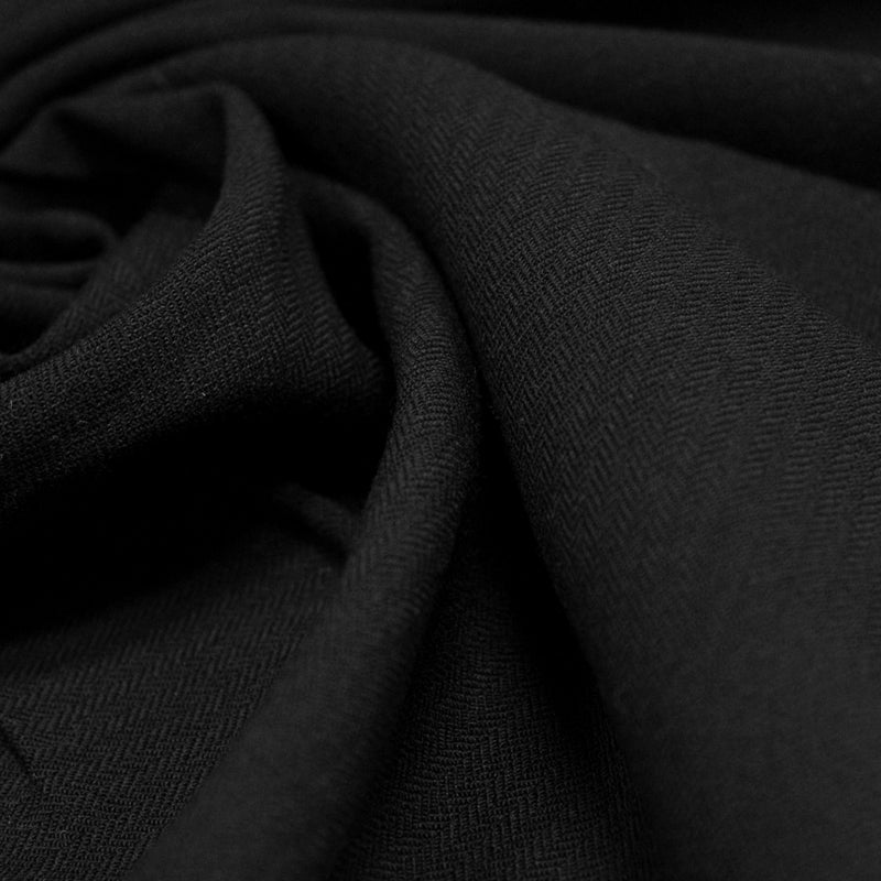 Tissu polylaine tissé chevrons noir - Fabrication française