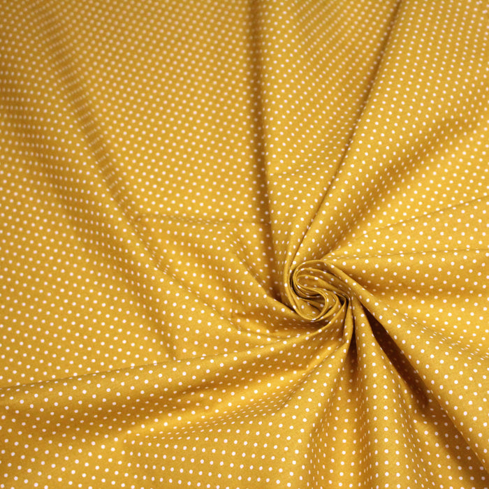 Tissu coton jaune moutarde à pois 1mm POLKA DOT - OEKO-TEX