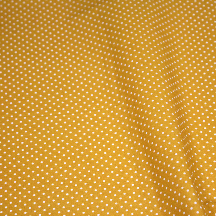 Tissu coton jaune moutarde à pois 1mm POLKA DOT - OEKO-TEX