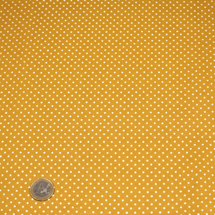 Tissu coton jaune moutarde à pois 1mm POLKA DOT - OEKO-TEX