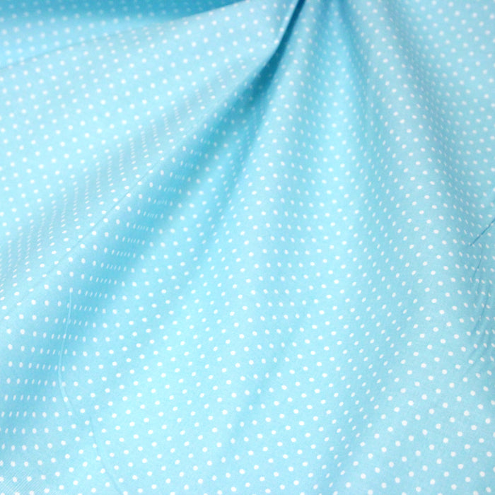 Tissu coton bleu ciel à pois 1mm POLKA DOT - OEKO-TEX