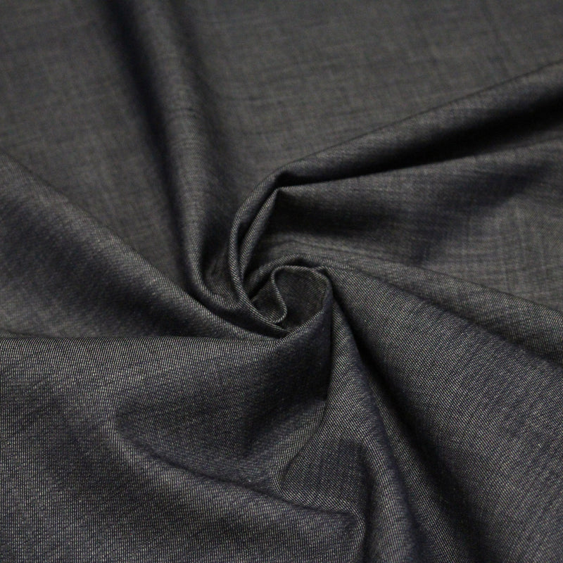 Tissu Chambray coton bleu gris - Fabrication italienne - TissusPapi.com