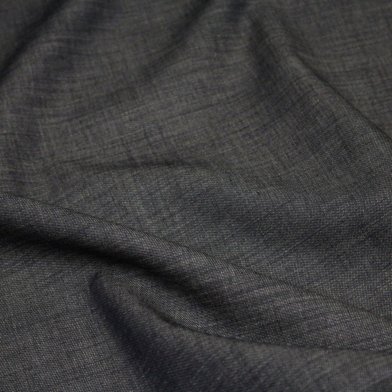 Tissu Chambray coton bleu gris - Fabrication italienne - TissusPapi.com