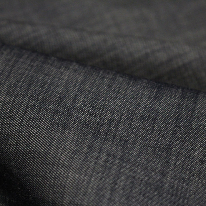 Tissu Chambray coton bleu gris - Fabrication italienne