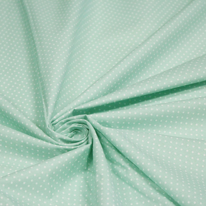 Tissu coton vert menthe à l'eau à pois 1mm POLKA DOT - OEKO-TEX