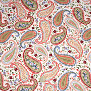 Tissu INDIENNES, gabardine coton imprimée motif cachemire coloré, fond blanc - OEKO - TEX - TissusPapi.com
