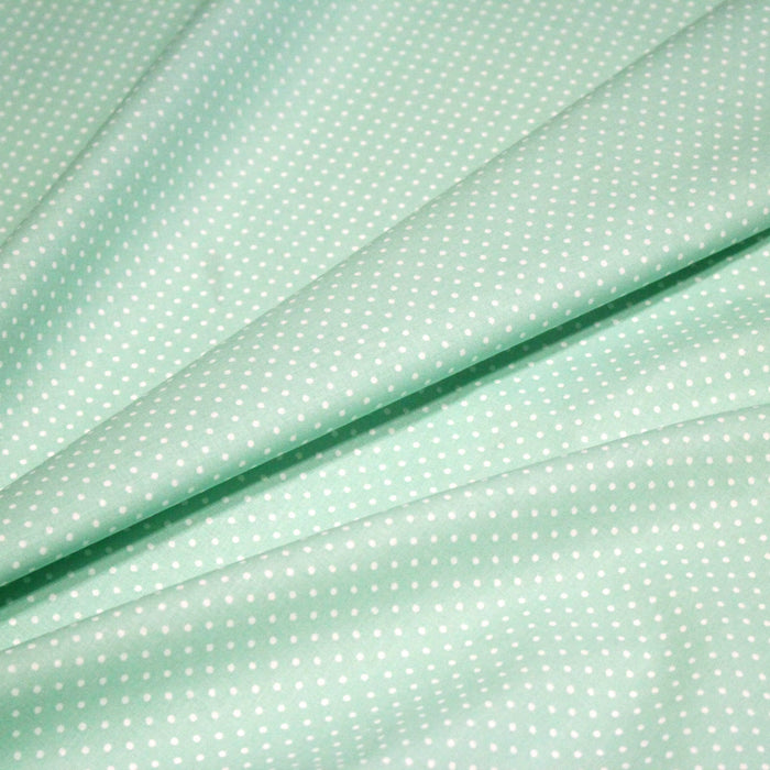 Tissu coton vert menthe à l'eau à pois 1mm POLKA DOT - OEKO-TEX