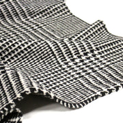 Tissu lainage à grands carreaux & pied de coq noirs et blancs - Fabrication italienne - TissusPapi.com