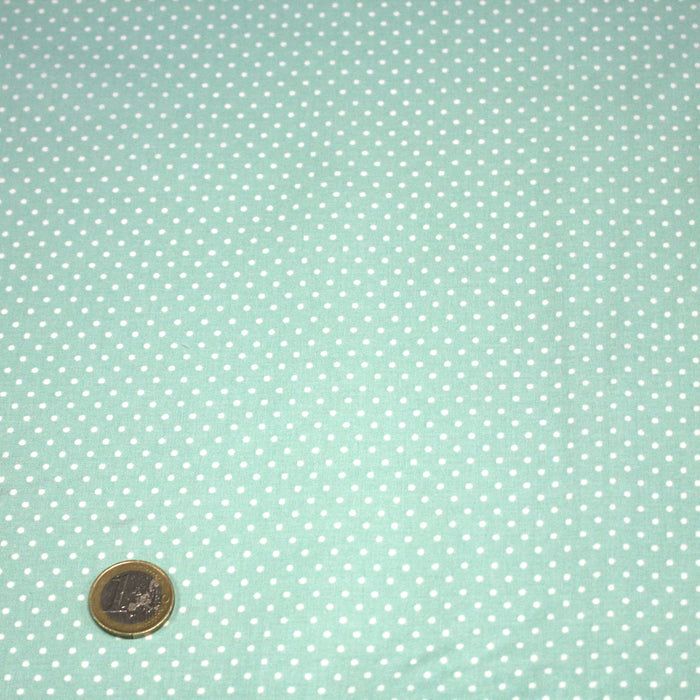 Tissu coton vert menthe à l'eau à pois 1mm POLKA DOT - OEKO-TEX