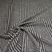 Tissu lainage à grands carreaux & pied de coq noirs et blancs - Fabrication italienne - TissusPapi.com