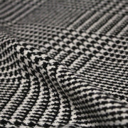Tissu lainage à grands carreaux & pied de coq noirs et blancs - Fabrication italienne - TissusPapi.com