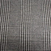 Tissu lainage à grands carreaux & pied de coq noirs et blancs - Fabrication italienne - TissusPapi.com